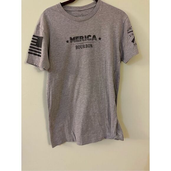 Grunt Style Merica Bourbon Basic T-Shirt - Light Gray - Picture 2 of 9